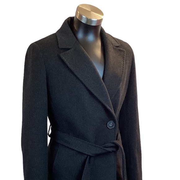 Cinzia Rocco Loro Piana Superfine Black Wool Coat Italy Wrap Trench Capsule - Picture 7 of 15